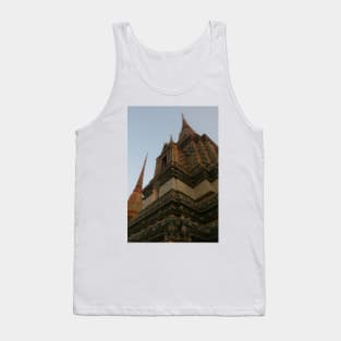 Unusual low angle view of a Buddha pagoda against clear sky. Tank Top